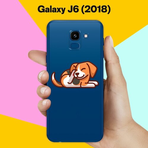 Силиконовый чехол Бигль на Samsung Galaxy J6 (2018) силиконовый чехол на samsung galaxy j2 prime бигль с лапой для самсунг галакси джей 2 прайм