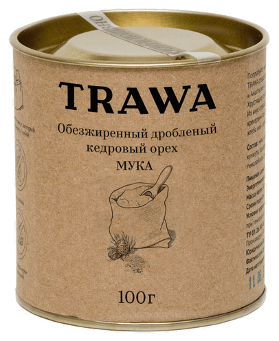 Trawa Мука из обезжиренного и дробленого кедрового ореха 100 гр