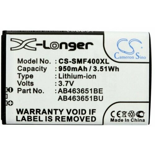 Аккумулятор для Samsung (AB463651BE, AB463651BU) аккумулятор ibatt ib u1 m1002 750mah для samsung sgh l700 sgh t739 sgh zv60 sgh s7220 katalyst t739 sgh a637 sgh a697 sgh c3060