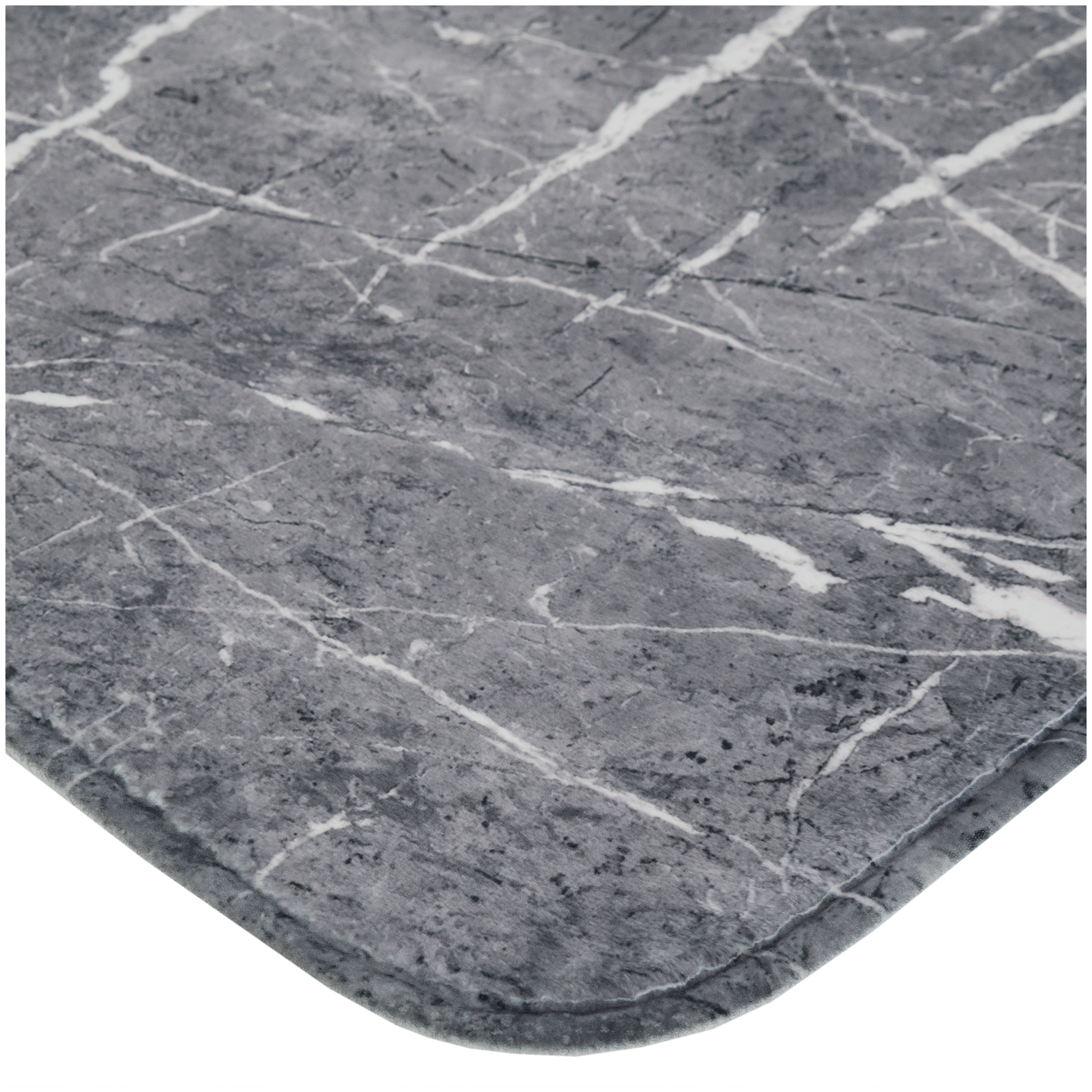 Коврик для ванной комнаты Swensa Marble 80x50 см цвет тёмно-серый - фотография № 2