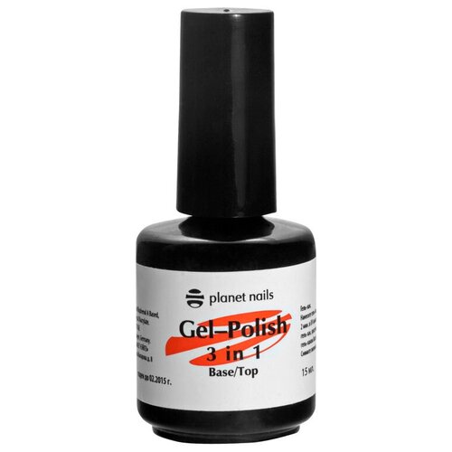 Planet nails Базовое и верхнее покрытие 3в1 Base/Top, прозрачный, 15 мл