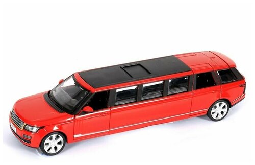 Модель машины Лимузин Range Rover 1/32 свето-звуковые эффекты, 23.5см красный, 1 шт.