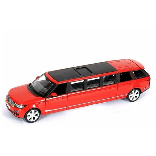 Модель машины Лимузин Range Rover 1/32 свето-звуковые эффекты, 23.5см красный, 1 шт. модель машины лимузин lamborghini 1 32 23см свето звуковые эффекты инерция голубой 1 шт