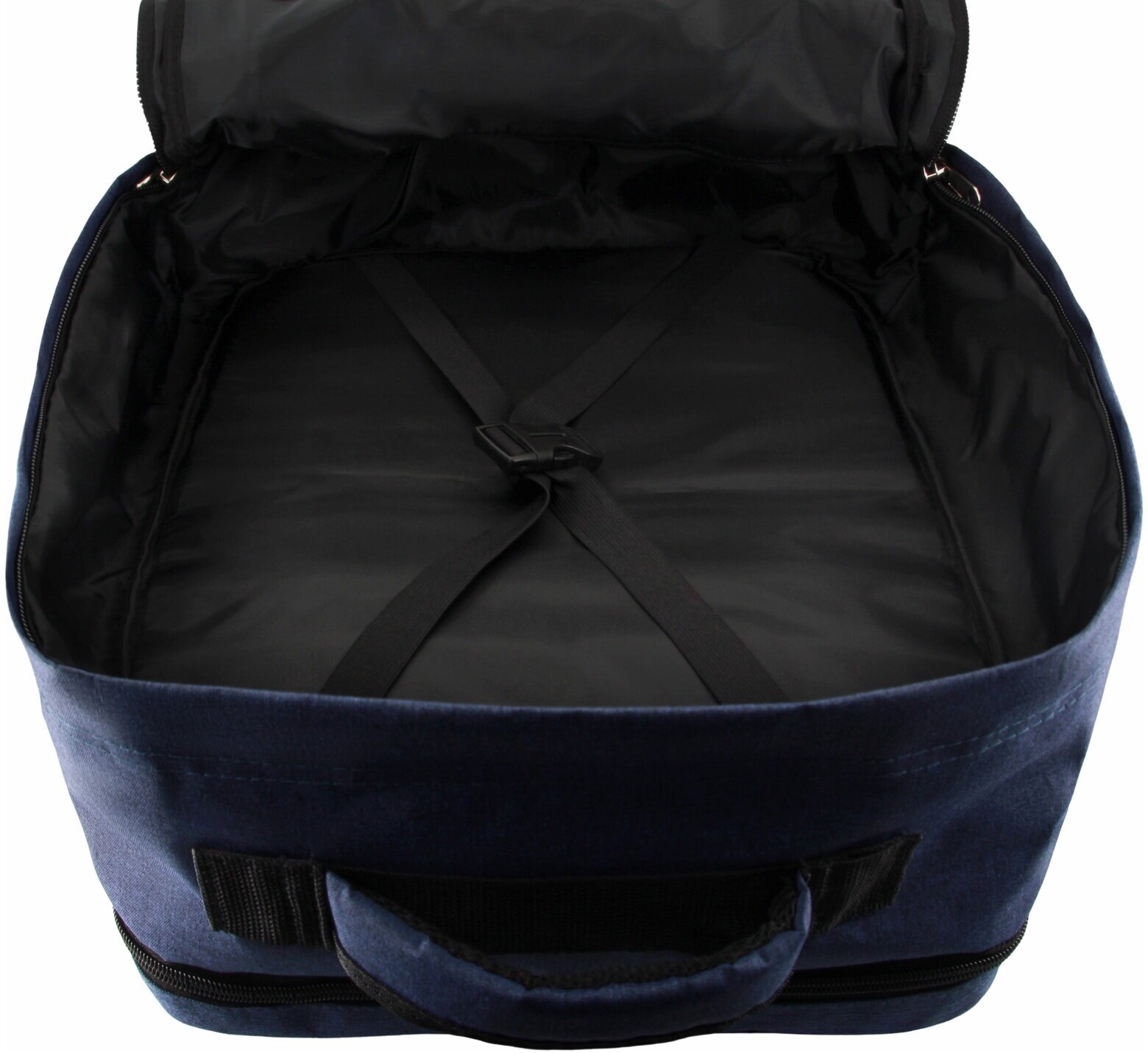 Сумка дорожная сумка-рюкзак Optimum, 44 л, 55х40х20 см, ручная кладь, отделение для ноутбука, фиксирующие ремни, водонепроницаемая, синий - фотография № 7