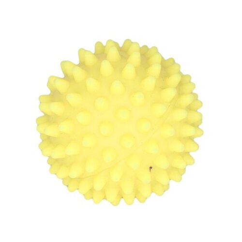 фото Зооник игрушка для собак мяч массажный №2 винил желтый, 0,070 кг