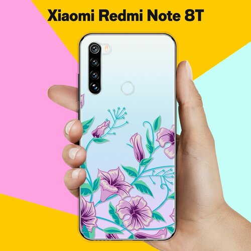 Силиконовый чехол Фиолетовые цветы на Xiaomi Redmi Note 8T силиконовый чехол цветы с узором на xiaomi redmi note 8t