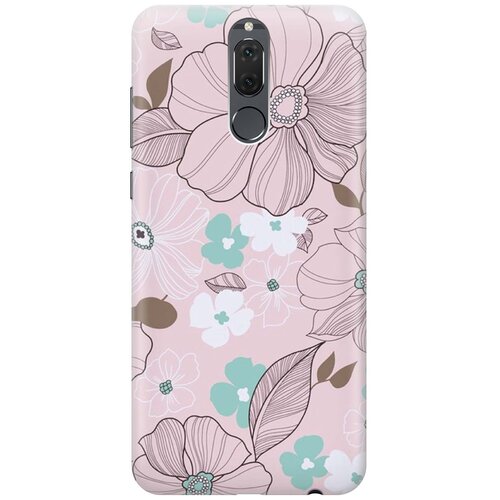 фото Re:paчехол - накладка artcolor для huawei nova 2i с принтом "розовые цветы"