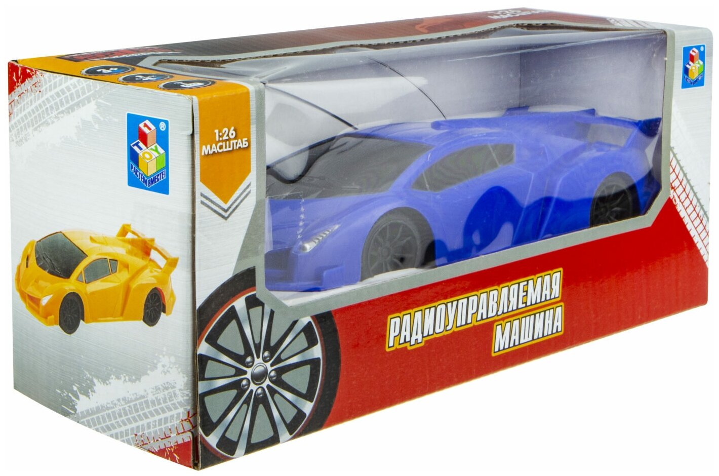 Машинка 1toy Спортавто р/у 17 см, на батарейках, 2 канала, синяя