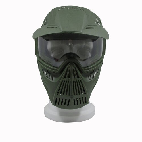 фото Игровая тактическая маска к2 с козырьком серая innopax