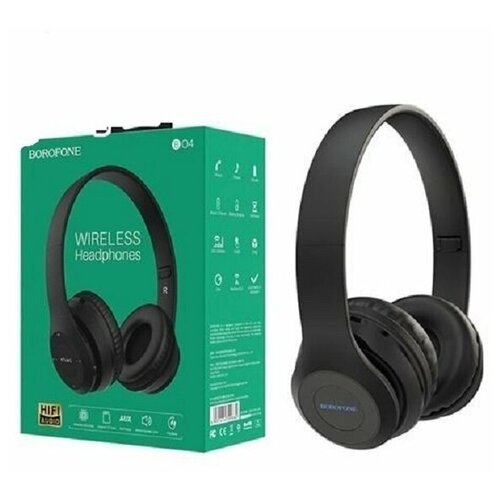 Наушники полноразмерные BOROFONE BO4 Charming rhyme bluetooth microSD AUX черный 6931474709882 74000₽
