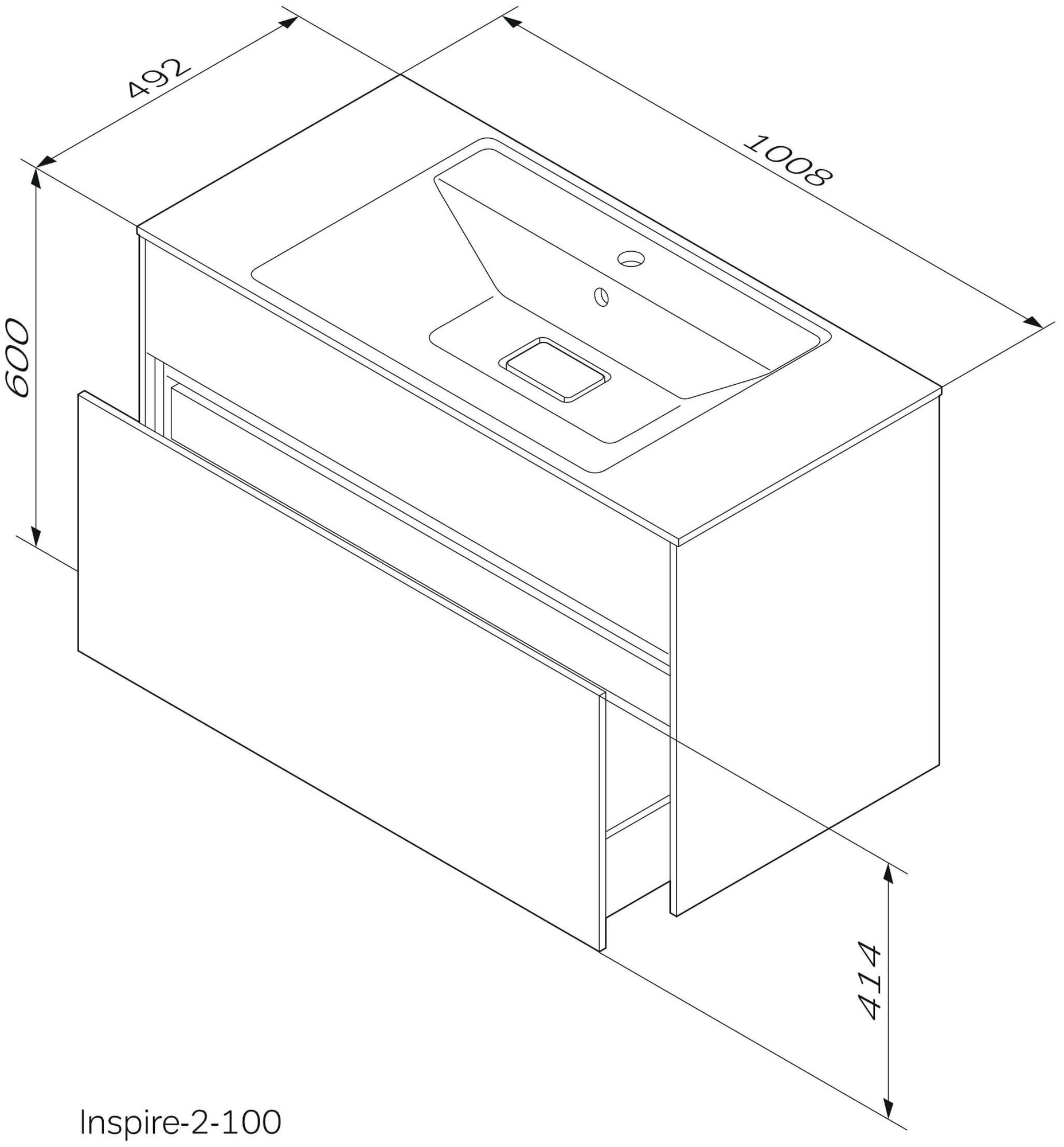 Тумба под раковину AM.PM INSPIRE V2.0 M50AFHX1003EGM подвесная, 100 см, 3 ящика, push-to-open, элегантный серый - фотография № 16