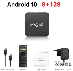 ТВ-приставка MXQ PRO+ 4K 5G на Android 10, медиаплеер RK3128, 1 + 8 ГБ, Wi-Fi 2,4 ГГц, четырехъядерный мультимедийный плеер, ТВ-приставка