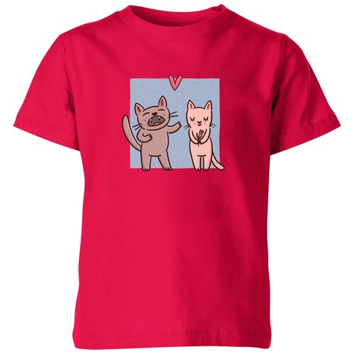 Футболка Us Basic, размер 4, розовый мужская футболка мартовские коты и любовь кот поет серенаду l синий