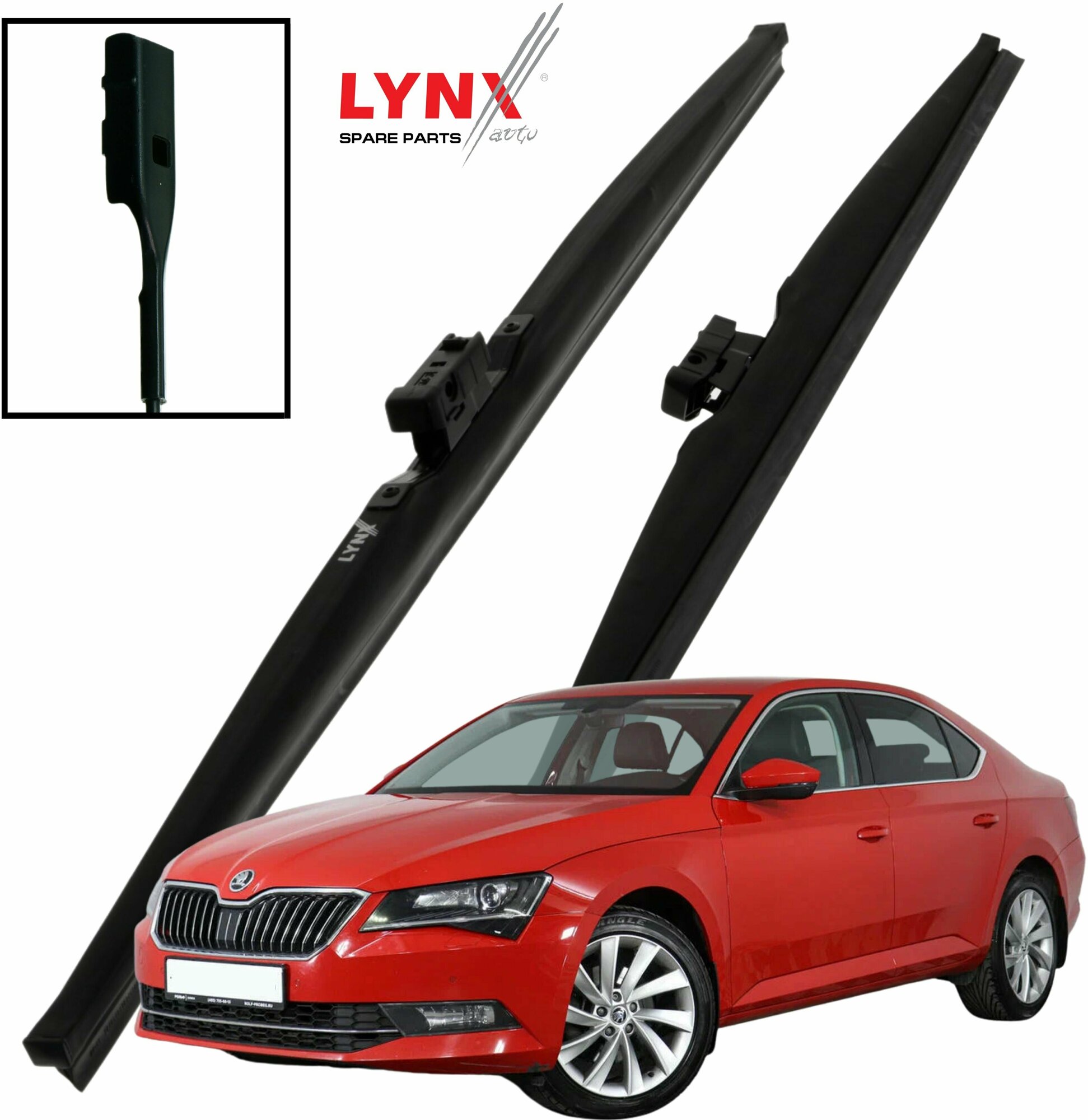 Дворники Skoda Superb (3) B8 / Шкода Суперб лифтбек 2015 2016 2017 2018 2019 Щетки стеклоочистителя зимние LYNXauto 650мм-450мм к-т 2шт.