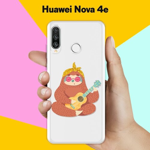 силиконовый чехол лама с гитарой на huawei p30 lite Силиконовый чехол Лама с гитарой на Huawei Nova 4e