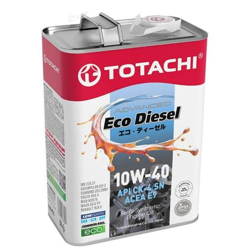 10W-40 Eco Diesel CK-4/CJ-4/SN 6л (полусинт. мотор. масло) TOTACHI E1306
