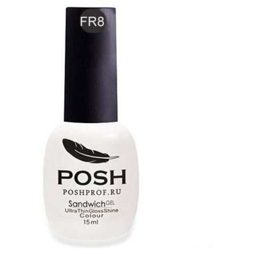 POSH Гель-лак Sandwich Gel French, 15 мл, FR8 Кристально-белый кончик posh гель лак sandwich gel neon 15 мл neo5 сочный апельсин