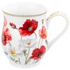 Кружка 350 мл 11,5*8,2*10 см Маки бочонок, NEW BONE CHINA - изображение