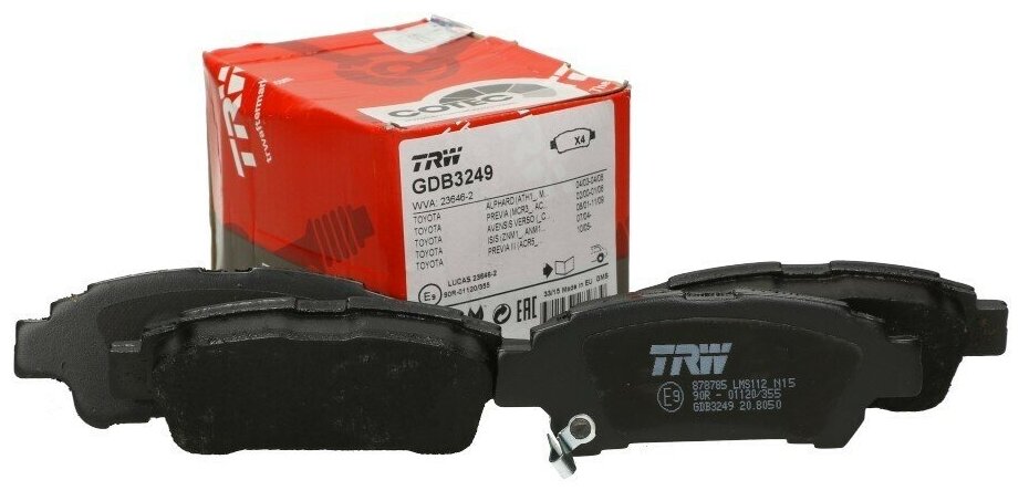 Дисковые тормозные колодки задние TRW GDB3249 (4 шт.)