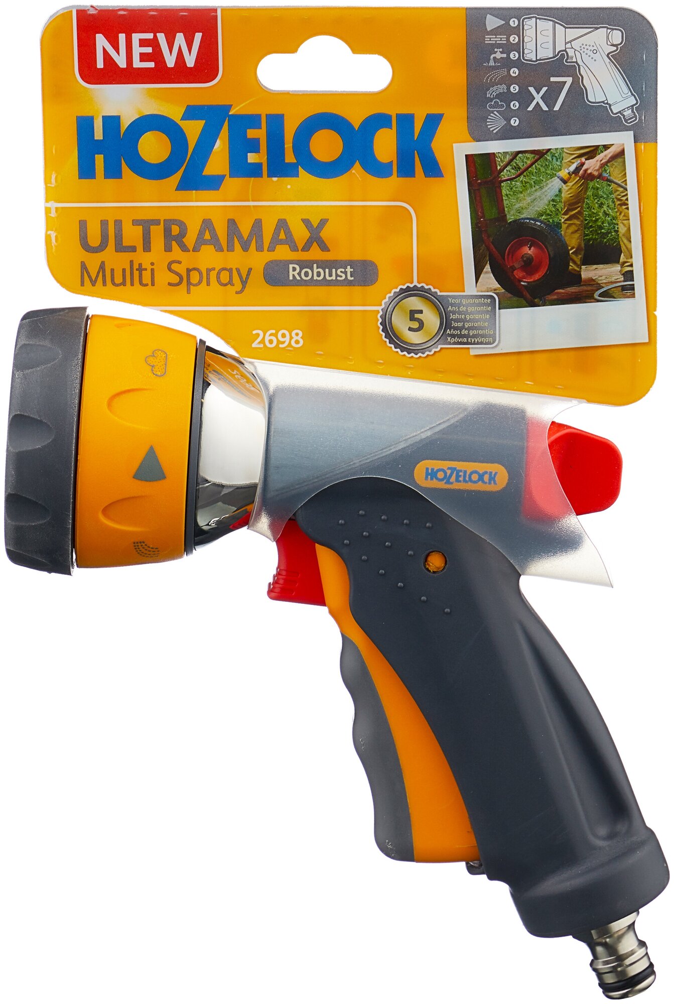 Пистолет-распылитель для полива Hozelock Multi Spray Ultraмax 7 режимов 2698 - фотография № 3