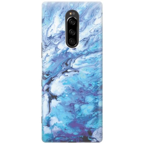 фото Re:pa накладка transparent для sony xperia 1 / xz4 с принтом "синий мрамор"