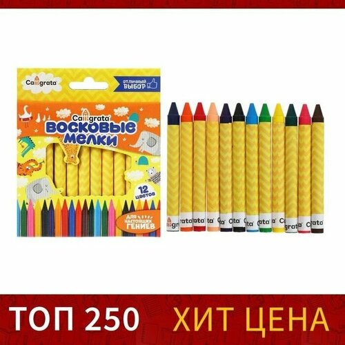 Карандаши восковые 12 цветов в картонной коробке 499₽