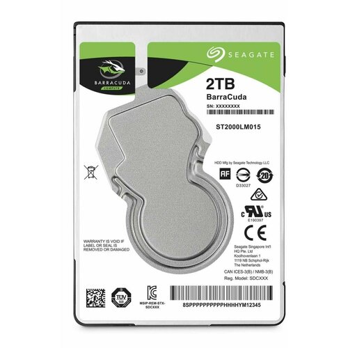 Жесткий диск Seagate SATA-III 2Tb ST2000LM015 NotebookDesktop Barracuda 5400rpm 128Mb 25 12430₽