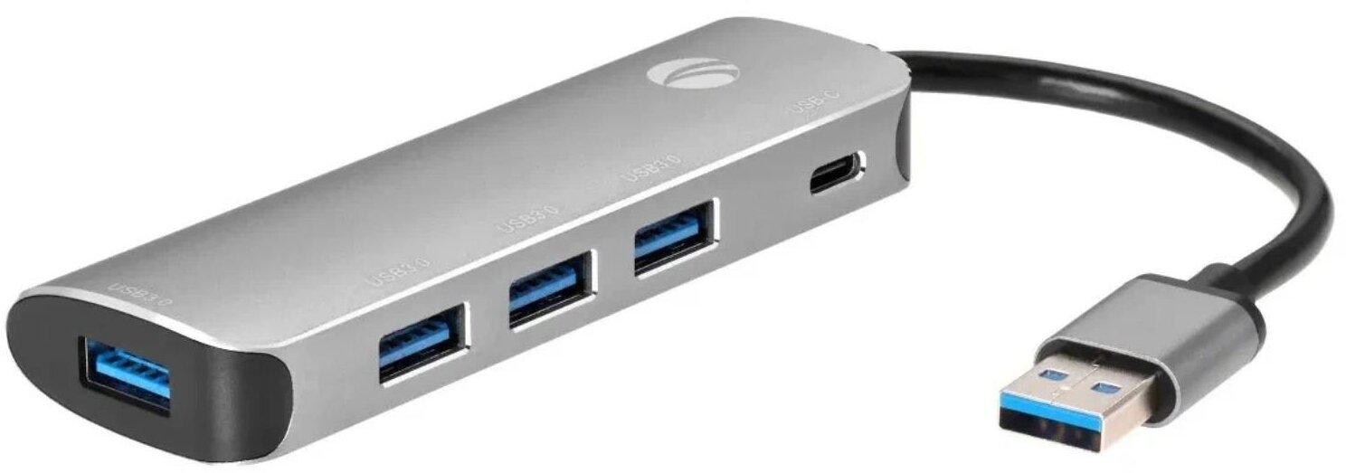 Адаптер концентратор USB 3.1 Type-A --> 4 USB3.0 VCOM CU4383A Alum Shell HUB+ PD