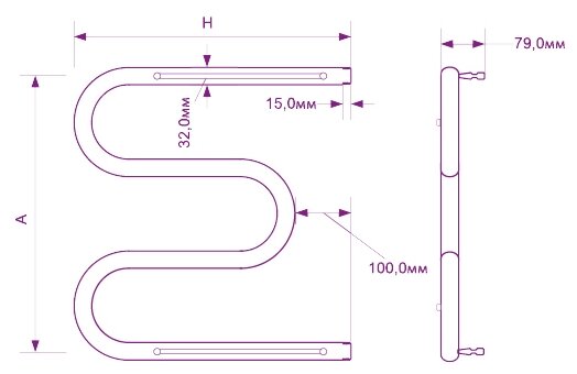 Полотенцесушитель ZOX М 60x50 1'' полка - фотография № 2