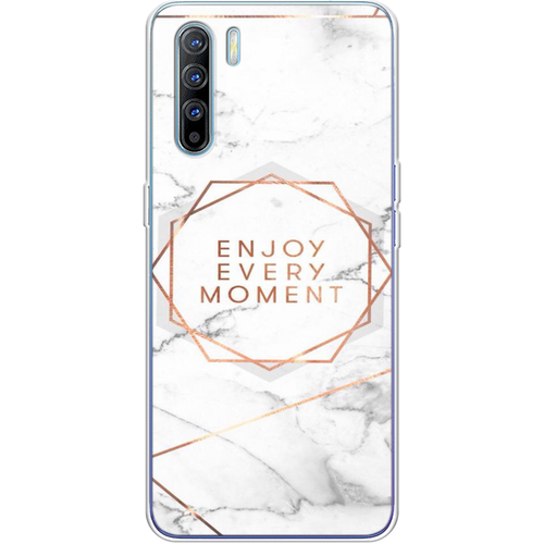 Силиконовый чехол на Oppo Reno 3 / Оппо Рено 3 Enjoy every moment мрамор