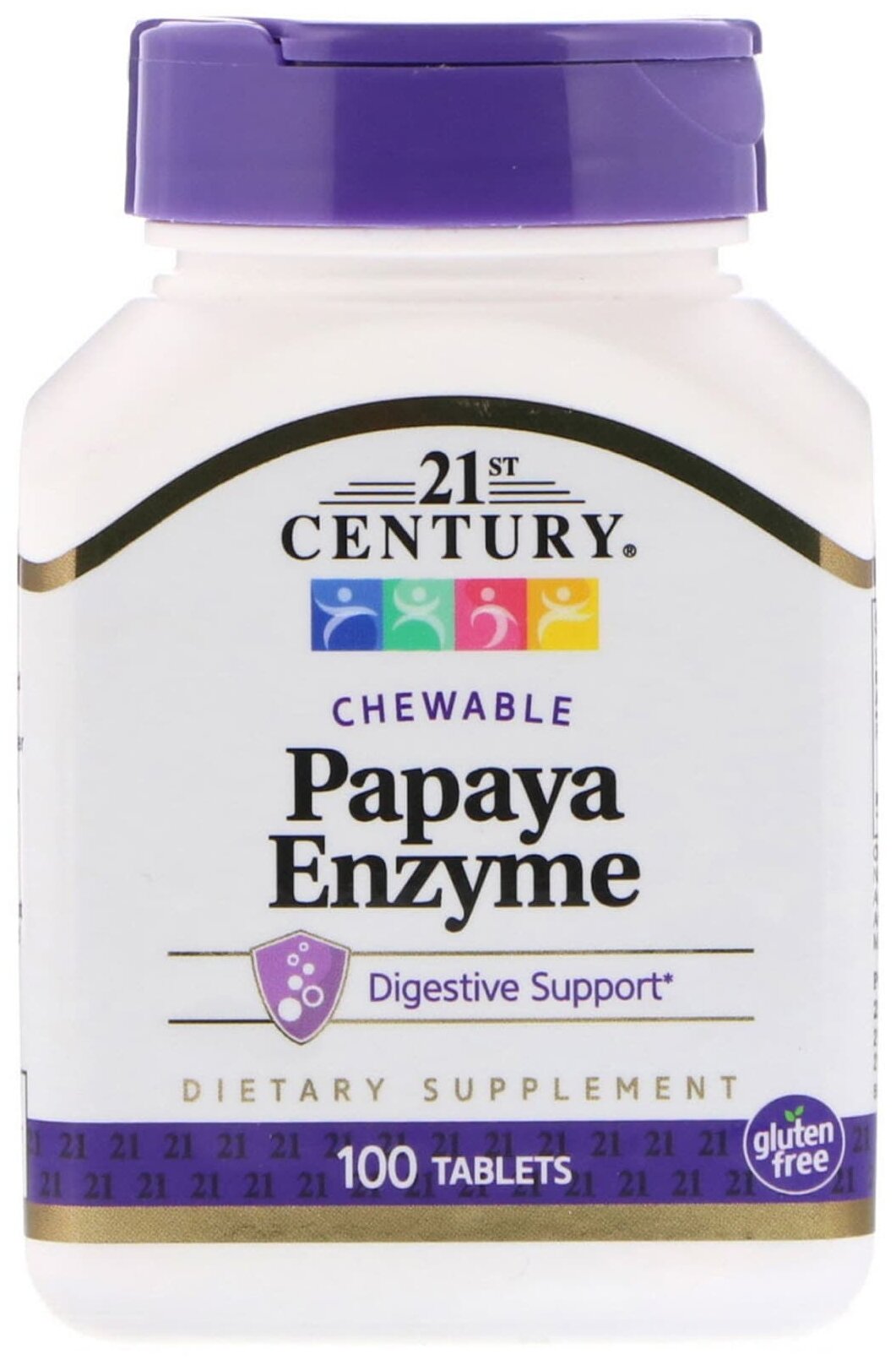 Таблетки 21st Century Papaya Enzyme, 100 г, 100 шт.