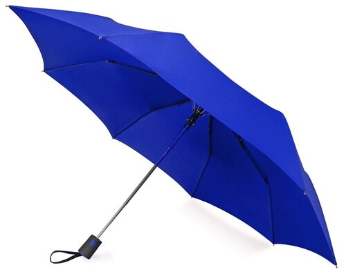 Зонт полуавтомат, 3 сложения, купол 100 см., система «антиветер», чехол в комплекте, синий