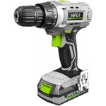 Cordless drill HIPER 18V, 38Nm, 2.0Ah, 0-400 / 0-1200 rpm, 1 battery, Li-ion, box - изображение