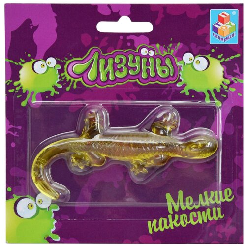 Лизун 1 TOY Ящерица Т56324, черный игровые фигурки 1 toy мелкие пакости лизуны насекомые