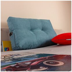 Большая диванная подушка для спины на диван на кровать для чтения и отдыха PillowPlace TIME Бирюза съемный чехол 65 см