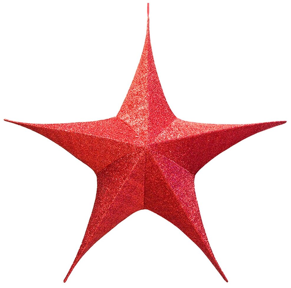 Звезда из ткани с блестками, 110 см, красный