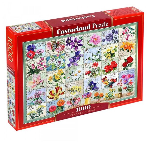Puzzle-1000 Цветы.Коллаж (C-104338) Castorland - фото №4