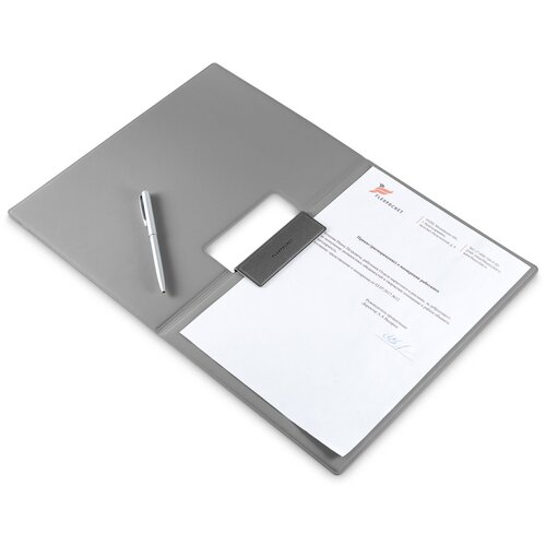 фото Flexpocket / папка планшет для документов а4 с зажимом магнитом темно-серый
