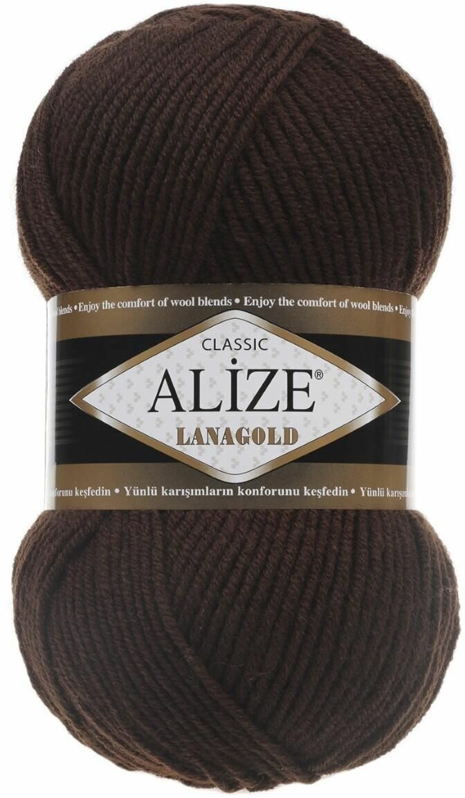Пряжа для вязания ALIZE 'Lanagold', 100г, 240м (49%шерсть, 51%акрил) (26 шоколад), 5 мотков