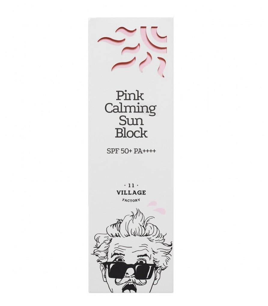 Крем VILLAGE 11 FACTORY Успокаивающий солнцезащитный Pink Calming Sun Block SPF50+ PA++++, 50 мл