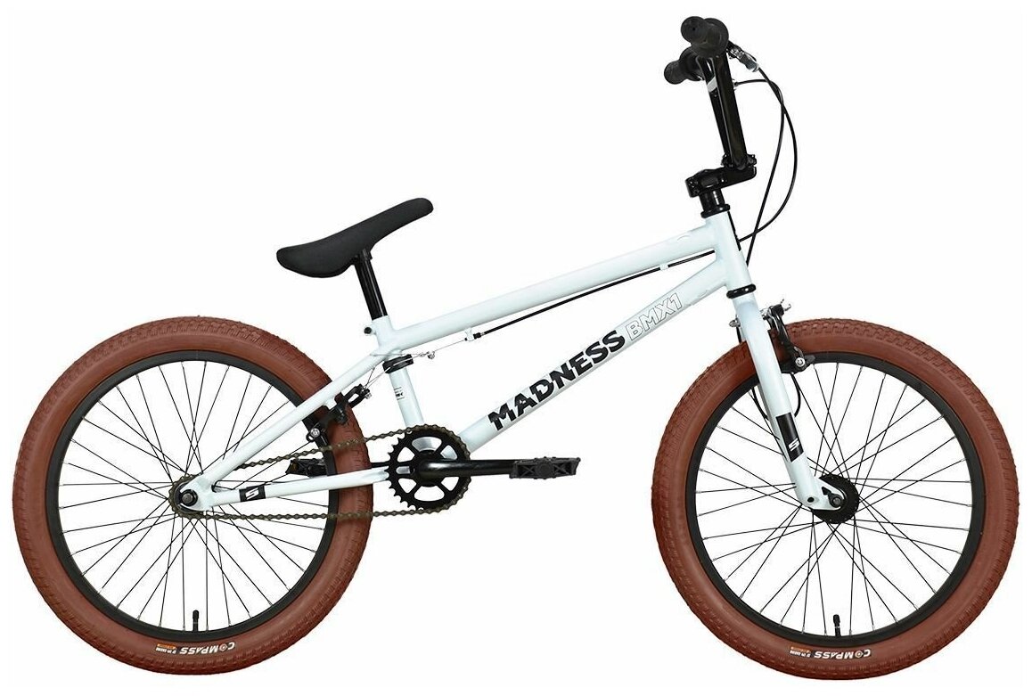 Велосипед Stark Madness BMX 1 (2023) 9" серебристый/черный/коричневый