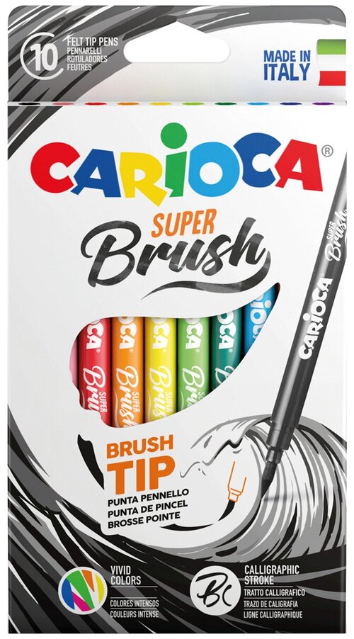 Carioca Набор фломастеров Super Brush (42937), разноцветный, 10 шт.