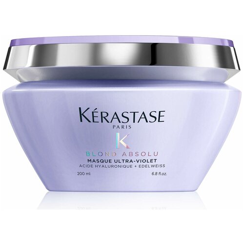 Kerastase Blond Absolu Ultra-Viole Питательная фиолетовая маска для волос, нейтрализующая желтые тона, 274 г, 200 мл, банка