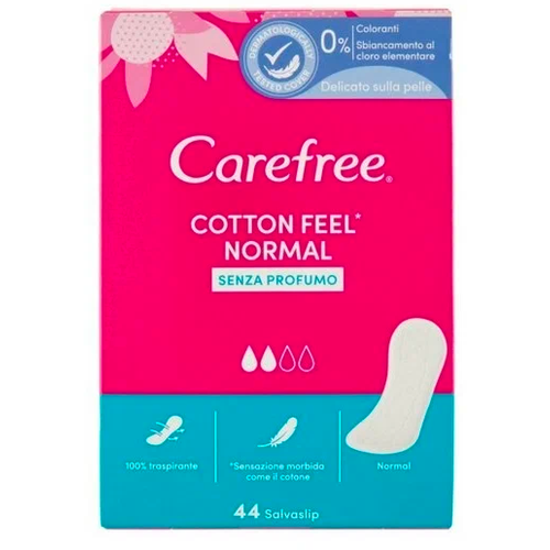 carefree прокладки aloe 2 капли 20 шт 4 уп Carefree прокладки ежедневные Сotton Feel Normal без запаха, 2 капли, 44 шт.