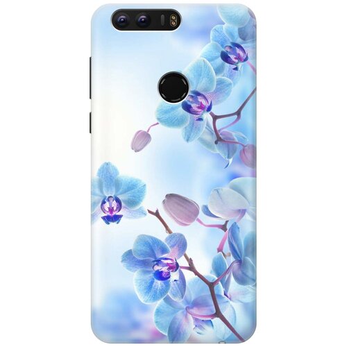 фото Cиликоновый чехол на honor 8 / хонор 8 с принтом "голубые орхидеи" gosso
