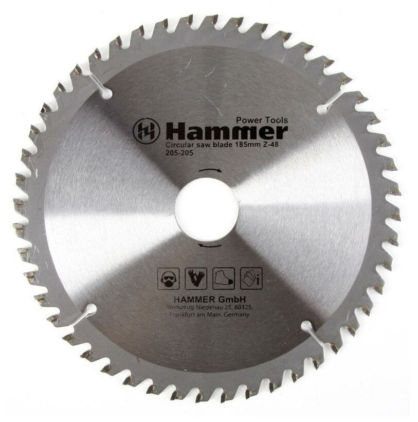 Диск пильный по ламинату 185х30/20х48, CSB PL, 205-205, Hammer Flex