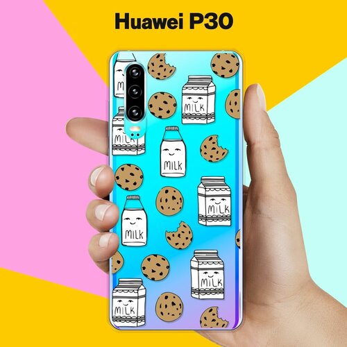 Силиконовый чехол Молоко и печеньки на Huawei P30 силиконовый чехол молоко и печеньки на huawei p20 lite