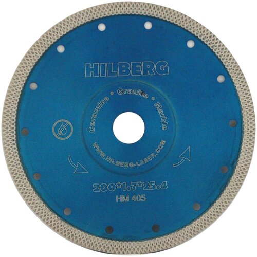 Hilberg Диск алмазный отрезной 200x25,4/22,23 Hilberg Турбо ультратонкий х-тип HM405 .