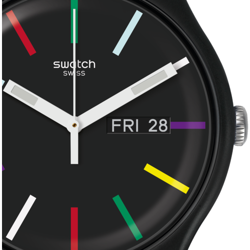 Наручные часы swatch NUIT D'ETE SUOB729, черный, мультиколор