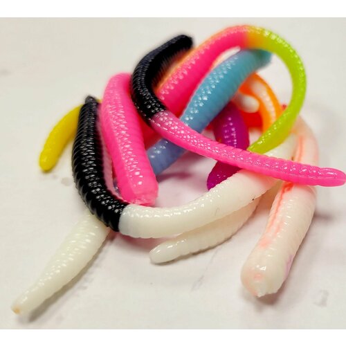 силиконовая приманка бобриный хвост для ловли форели цвет желтый микс цветов 390₽